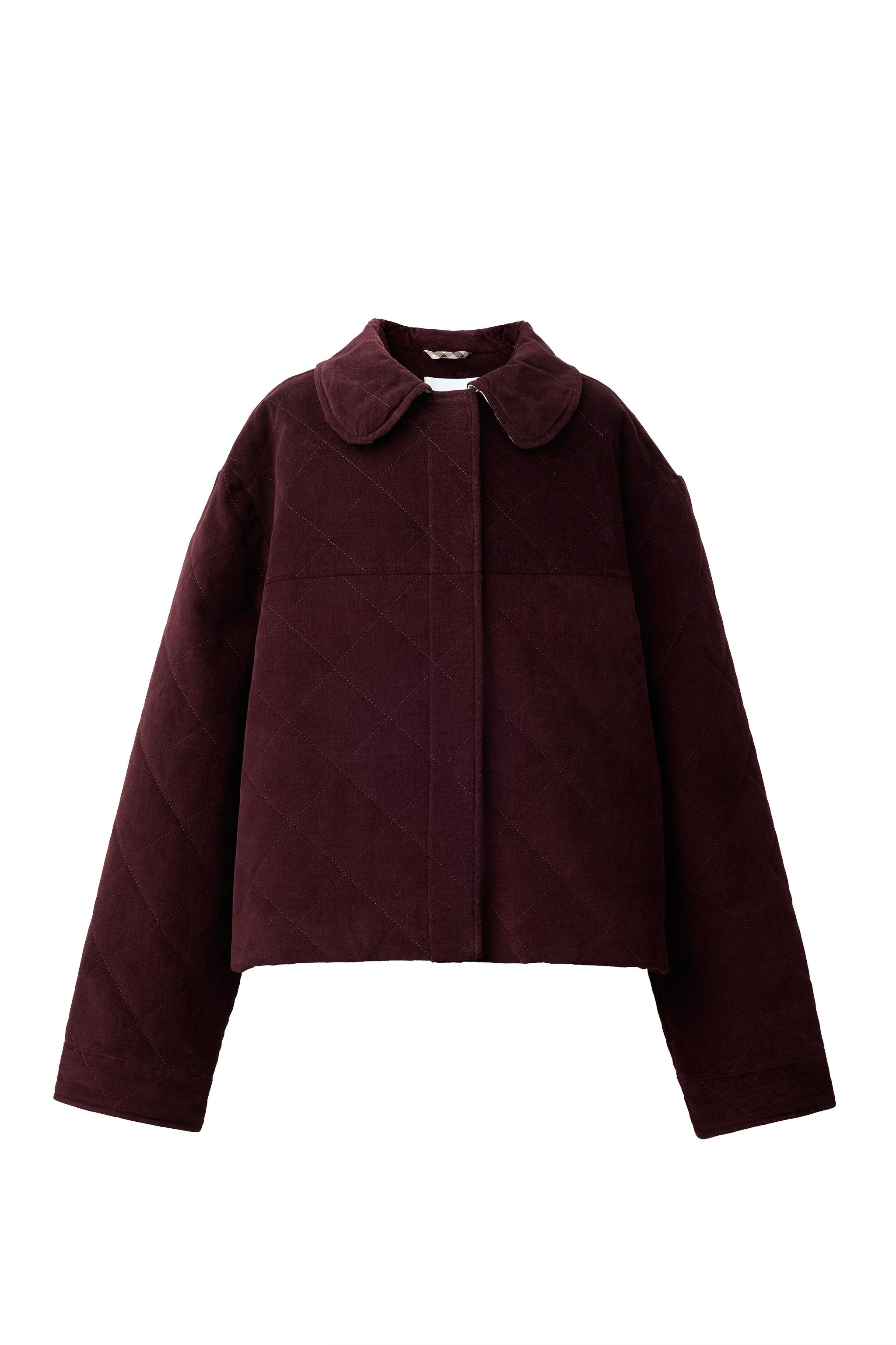 ピーターパンカラーベルベットジャケット ベルベットジャケットとセーターセット archivio - Japan ZARA | バーガンディ レディースウェア