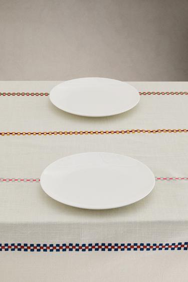 NAPPE COTON DIMENSIONS - Blanc / Vert de Zara - Image 1
