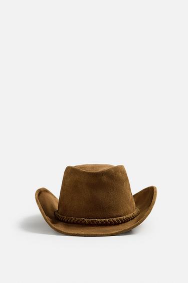 SUEDE LEATHER HAT - Tobacco by Zara - Image 4