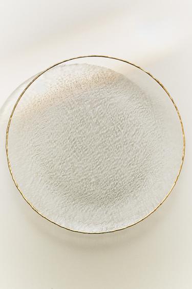 SOUS-ASSIETTE VERRE RELIEF LISERÉ DORÉ - Transparent de Zara