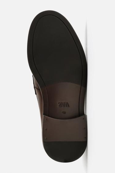 LEATHER PENNY LOAFERS - Brown by Zara - Image 3
