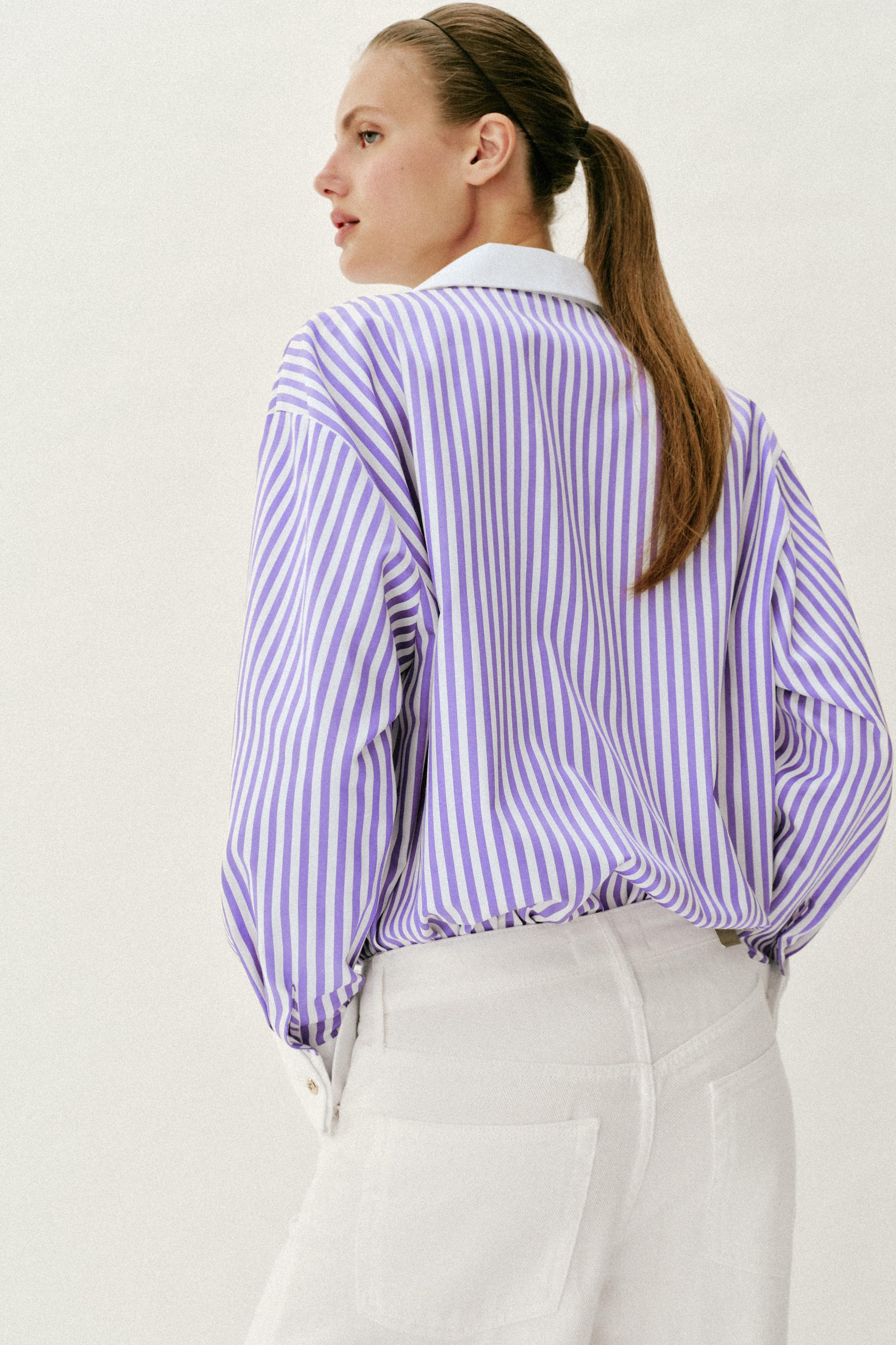 CHEMISE EN POPELINE À RAYURES
