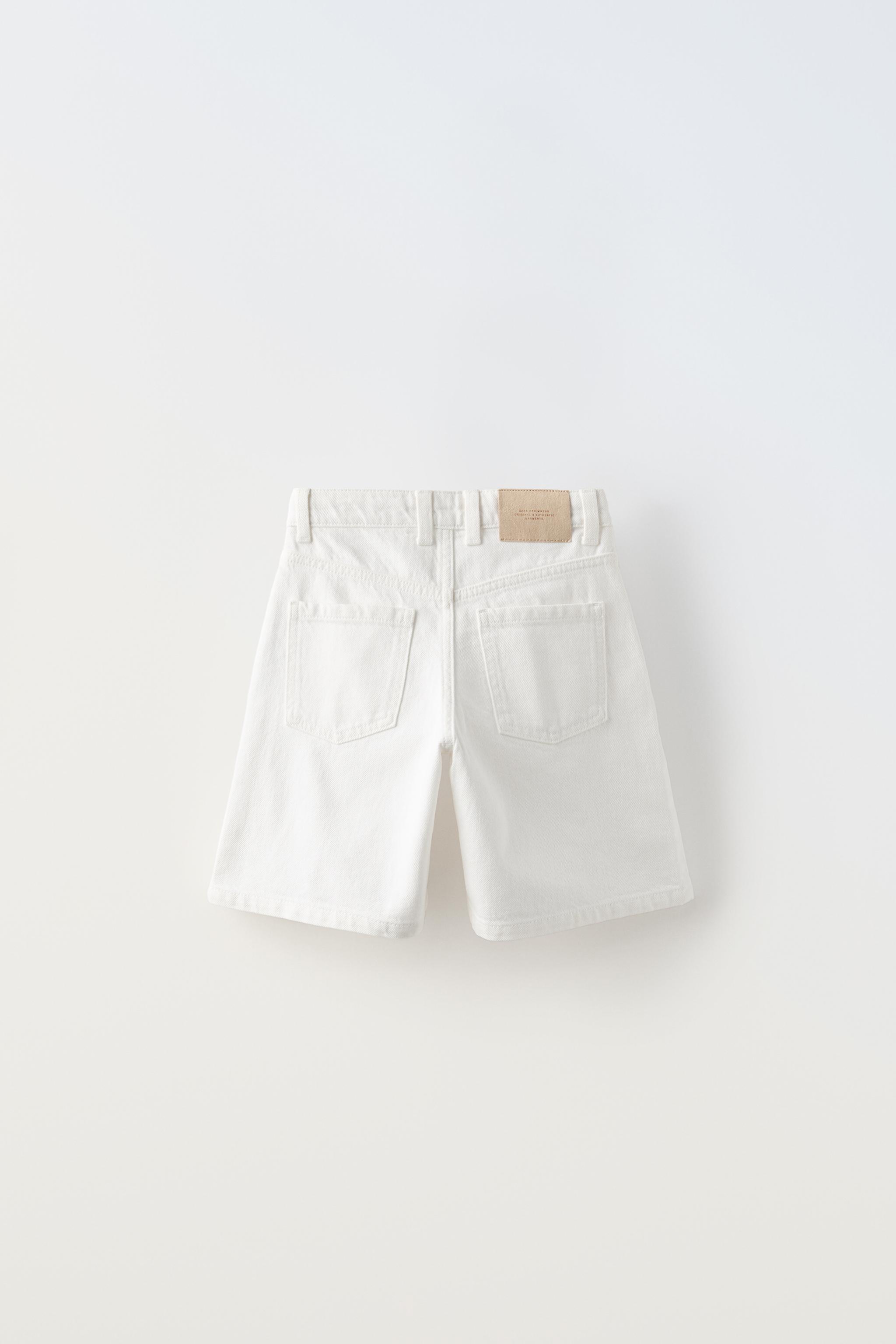 Zara Bermuda Mezclilla En Blanco 6 Anos 116 Cm Ninos