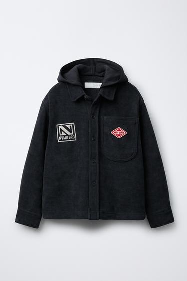 Zara COMFORT FLEECE CORDUROY OVERSHIRT - Navy blue