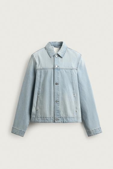 CAZADORA DENIM BÁSICA - Azul claro de Zara - Imagen 0