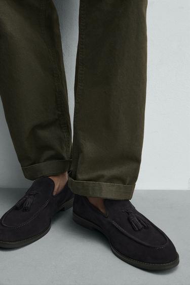 LEATHER LOAFERS WITH TASSELS - Blue by Zara - Image 2