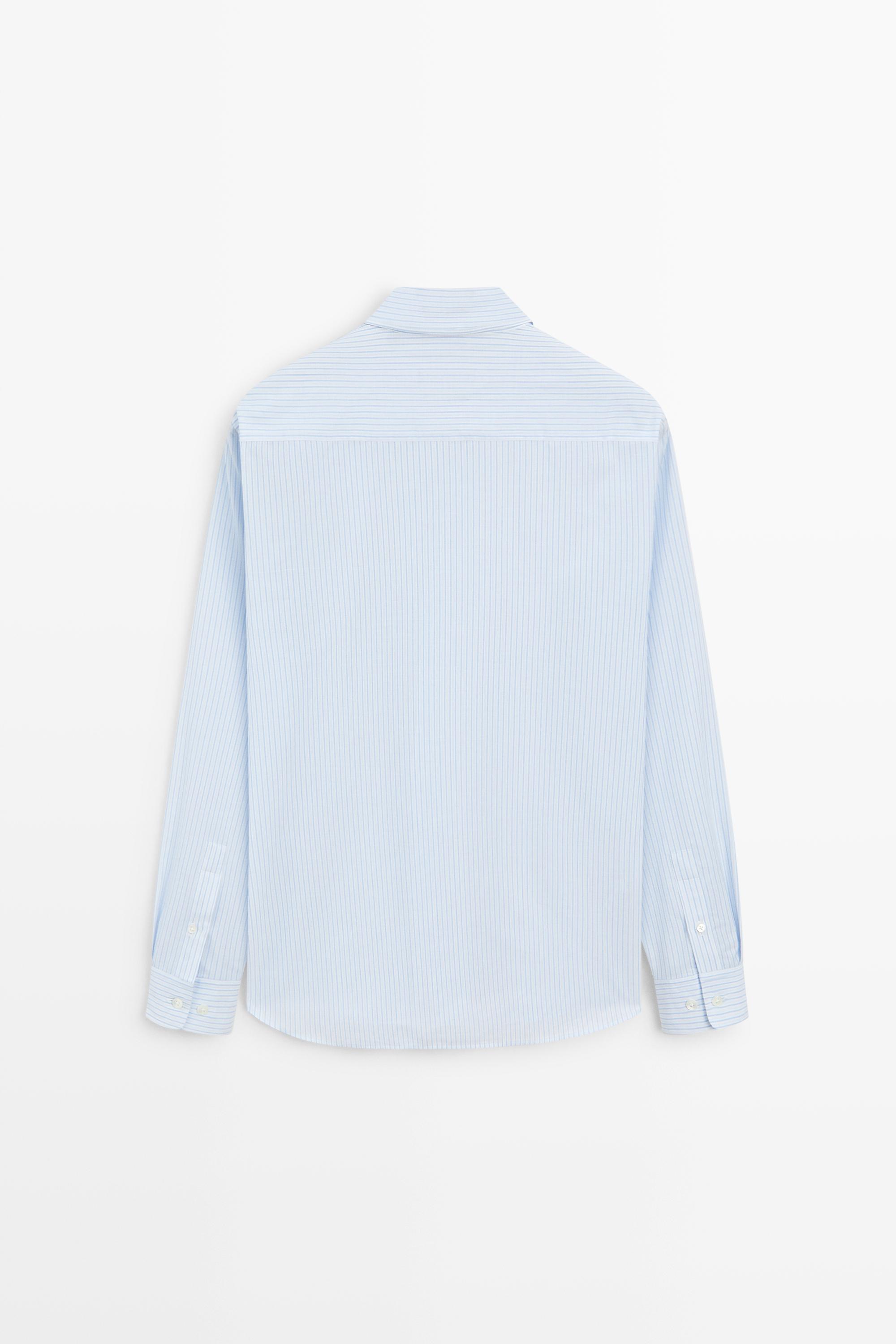 100% cotton regular fit striped shirt