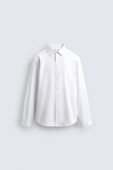 Zara EASY CARE TEXTURED SHIRT - White