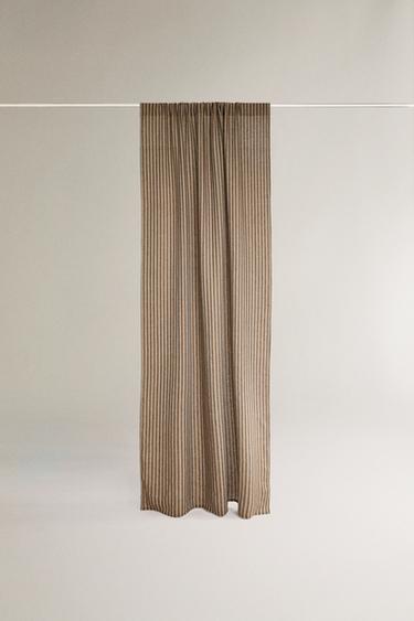 RIDEAU LIN RAYURES - Marron de Zara - Image 0