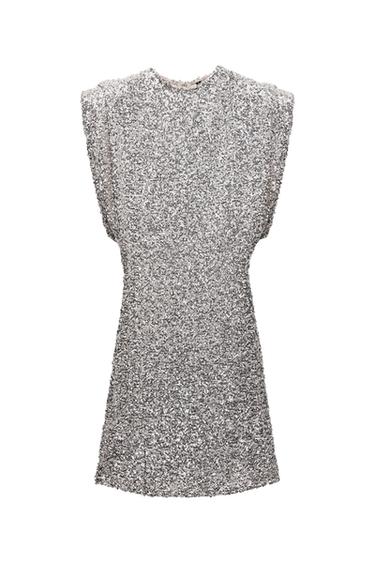 SHOULDER PADS SEQUIN DRESS ZW COLLECTION