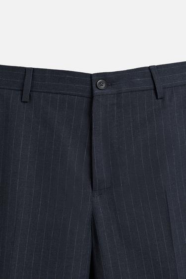 PINSTRIPED SUIT TROUSERS - Blue by Zara - Image 6