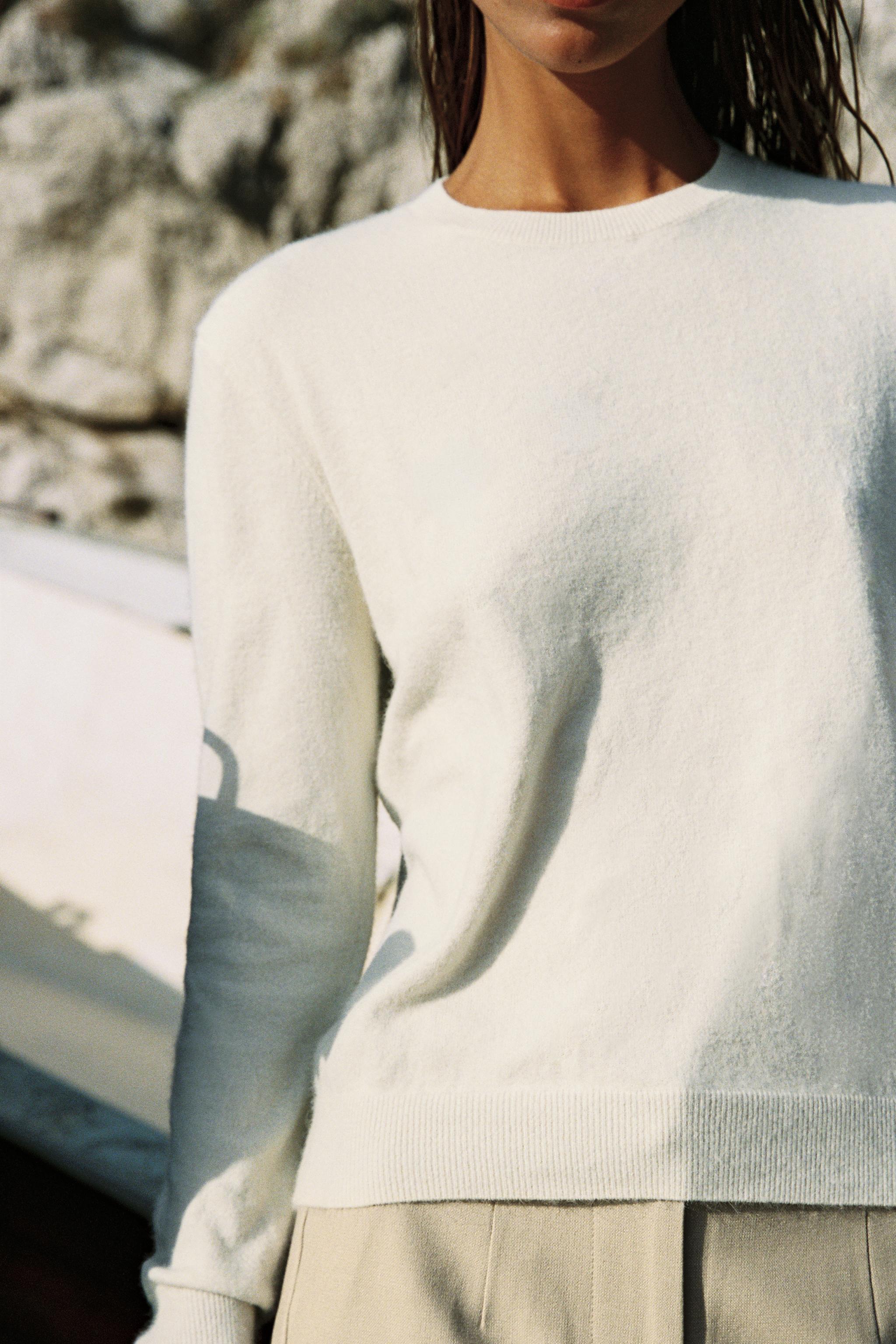 SOFT-TOUCH KNIT JUMPER — Ecru