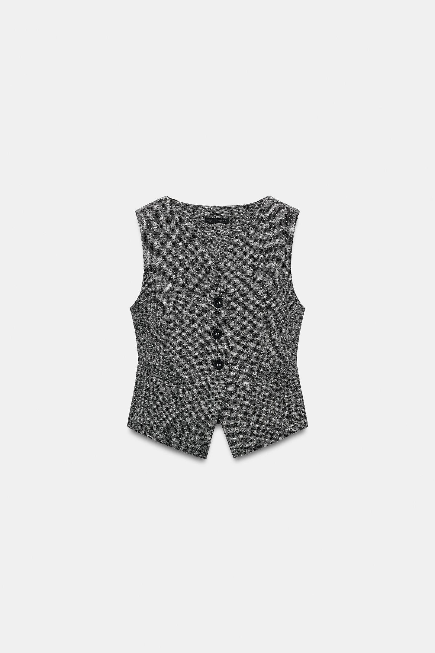 Женский жилет Zara Structured, цвет: Чёрный / Белый — фото 6