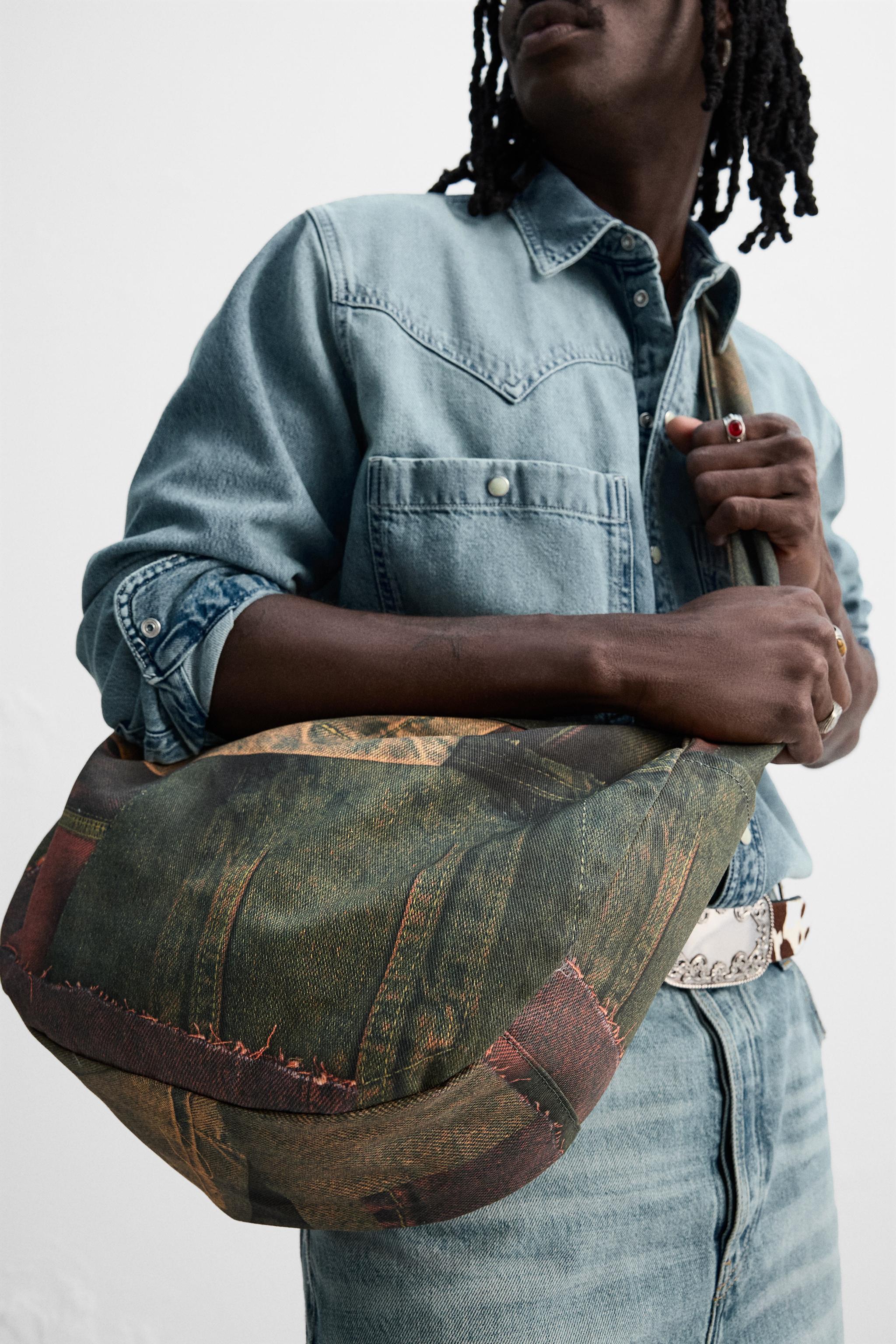 BOLSA DE HOMBRO ESTAMPADO MEZCLILLA Multicolor ZARA Mexico