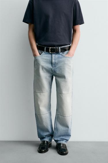 STRAIGHT-LEG SEAM JEANS - Light blue by Zara - Image 1