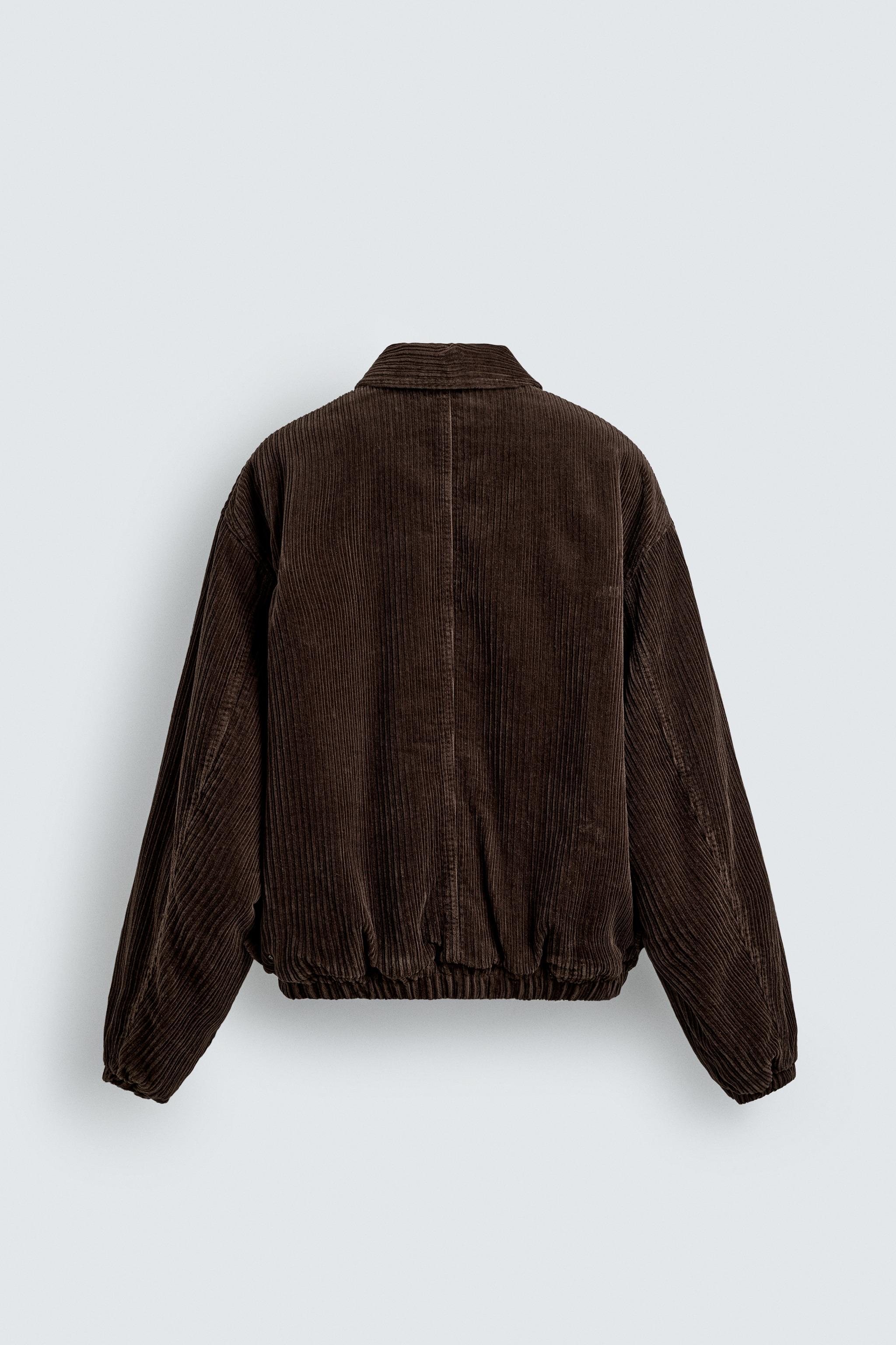 JAQUETA ACOLCHOADA DE VELUDO COTELÊ - Marrom | ZARA Brasil