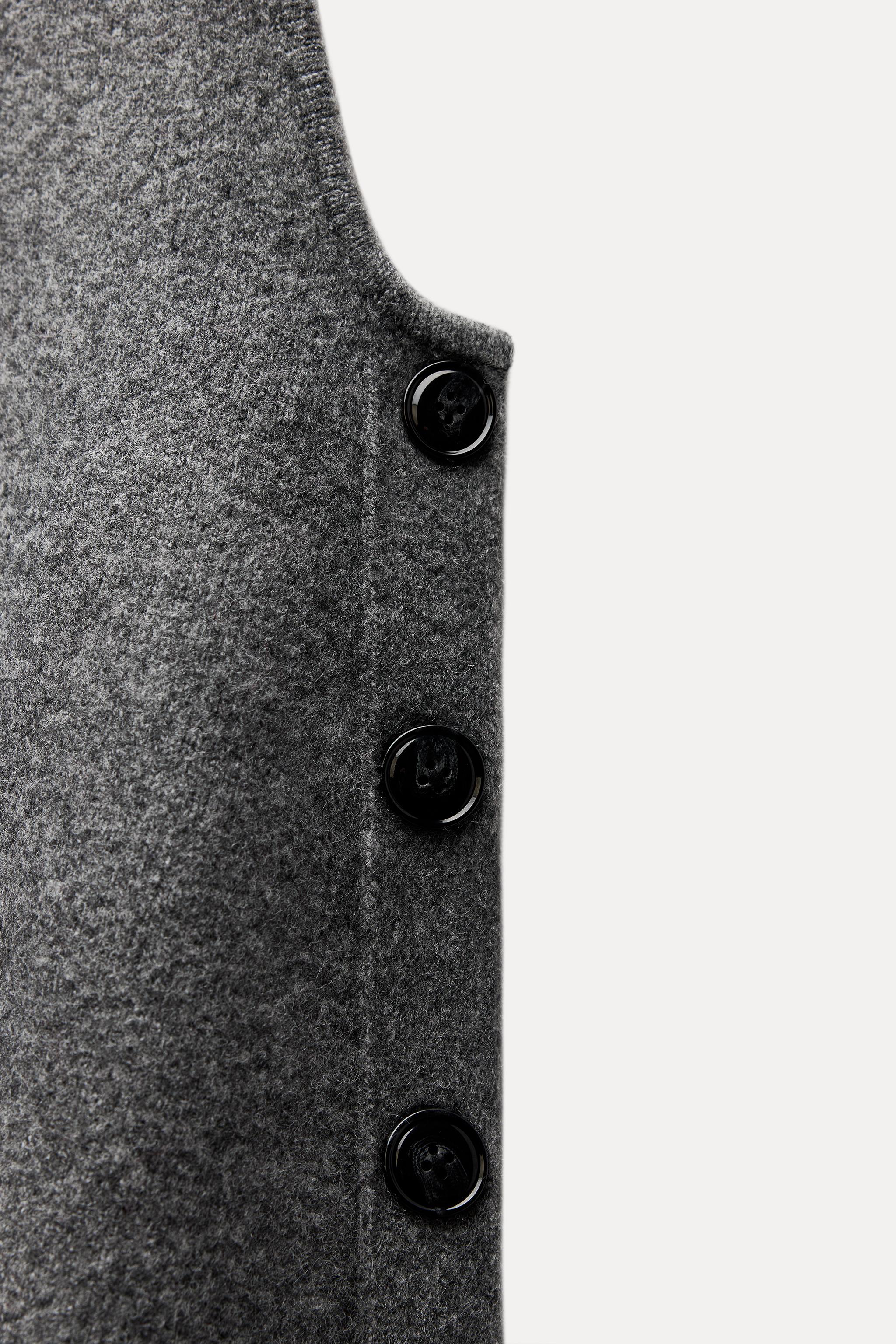 VEST TOP WITH SIDE BUTTONS - Gray | ZARA United States VEST TOP WITH SIDE BUTTONS - Gray | ZARA United States