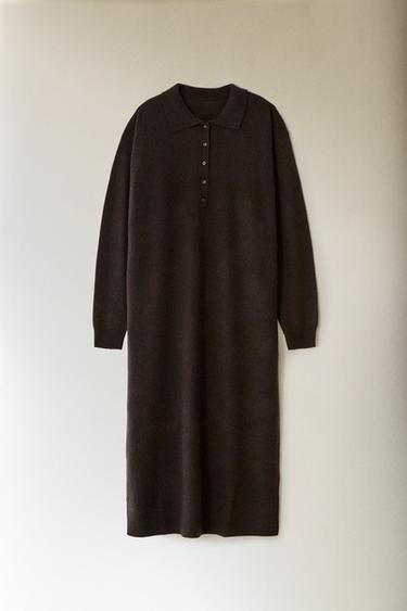 CASHMERE DRESS - Dark brown by Zara - Image 4
