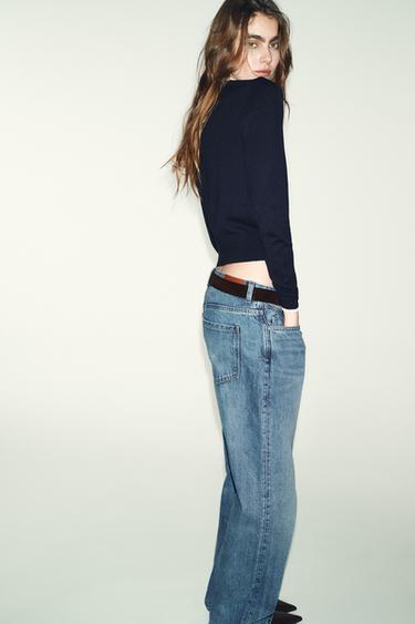 CARDIGAN WITH LACE TRIMS - Navy blue by Zara - Image 2