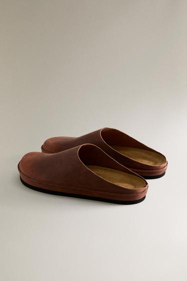 SABOT CUIR MINIMAL - Marron de Zara - Image 3