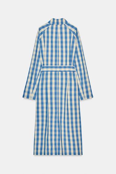 TRENCH À CARREAUX VICHY - Bleu / Blanc de Zara - Image 5