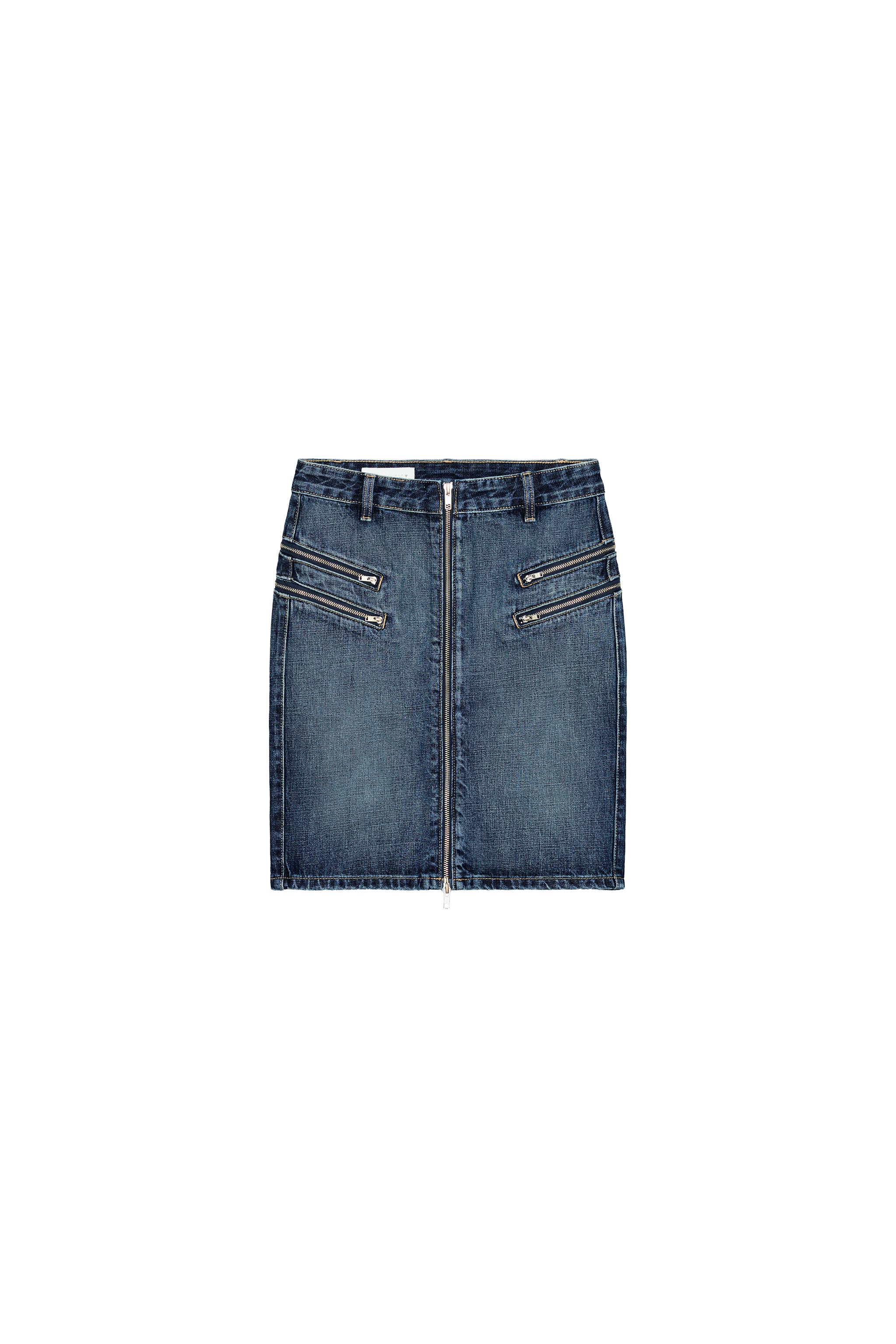 TRF FERMUARLI DENİM ETEK