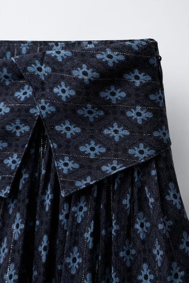 BERMUDA SKORT WITH SHINY FLORAL PRINT - Blue by Zara - Image 2