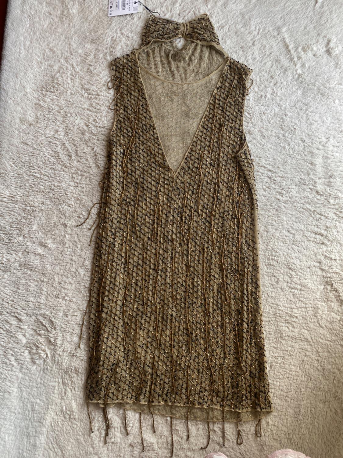 EMBROIDERED BEADED MINI DRESS - Image 4