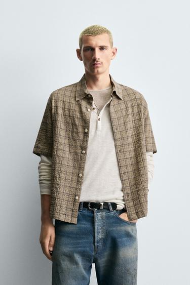 TEXTURED STRUCTURE SHIRT - Mid-ecru by Zara
