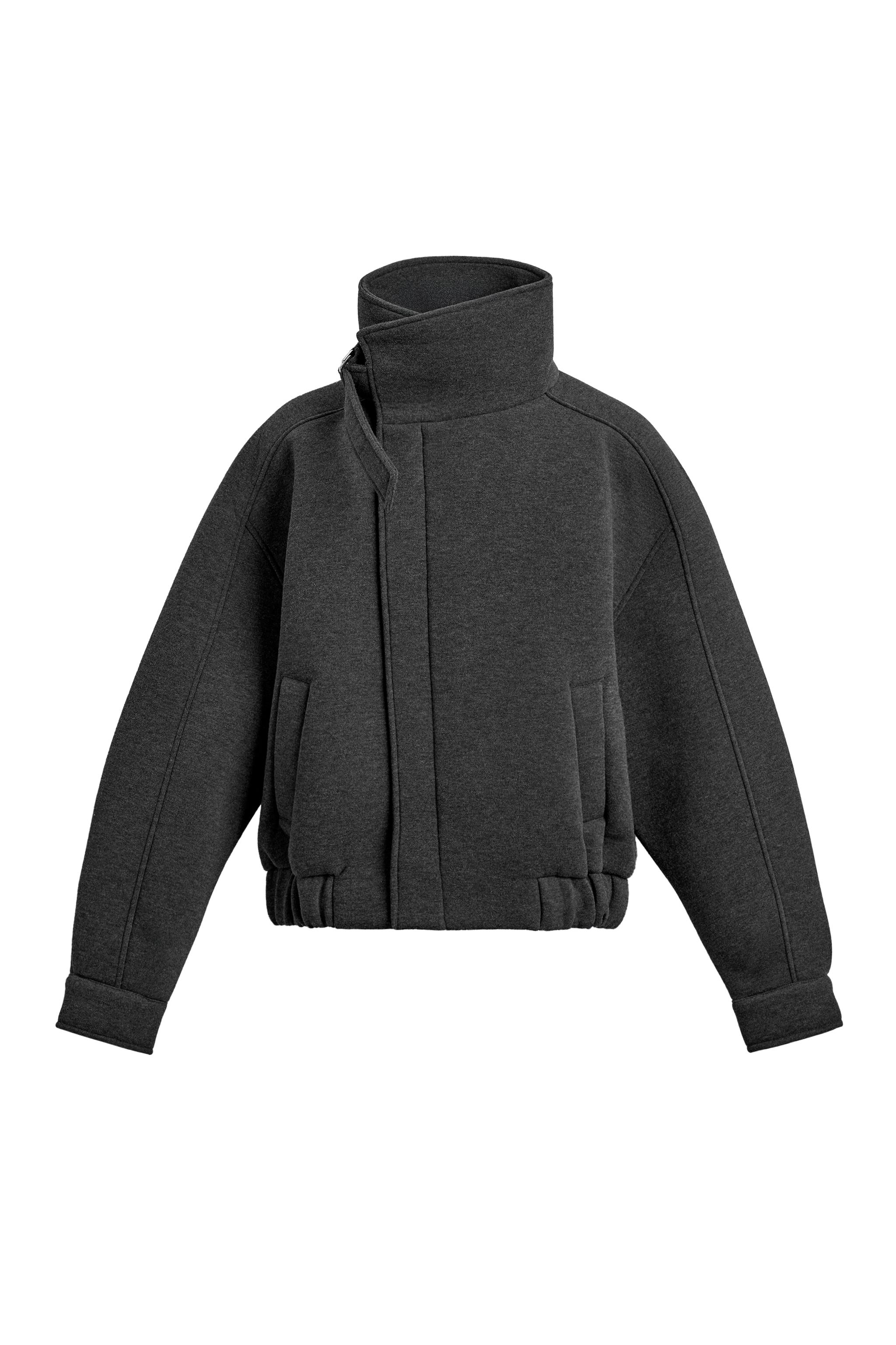 TECHNICAL WRAPAROUND COLLAR JACKET - Dark grey | ZARA Hungary