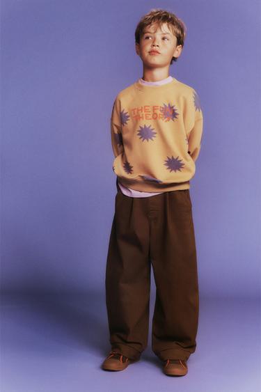 Zara STAR PRINT SWEATSHIRT - Purple
