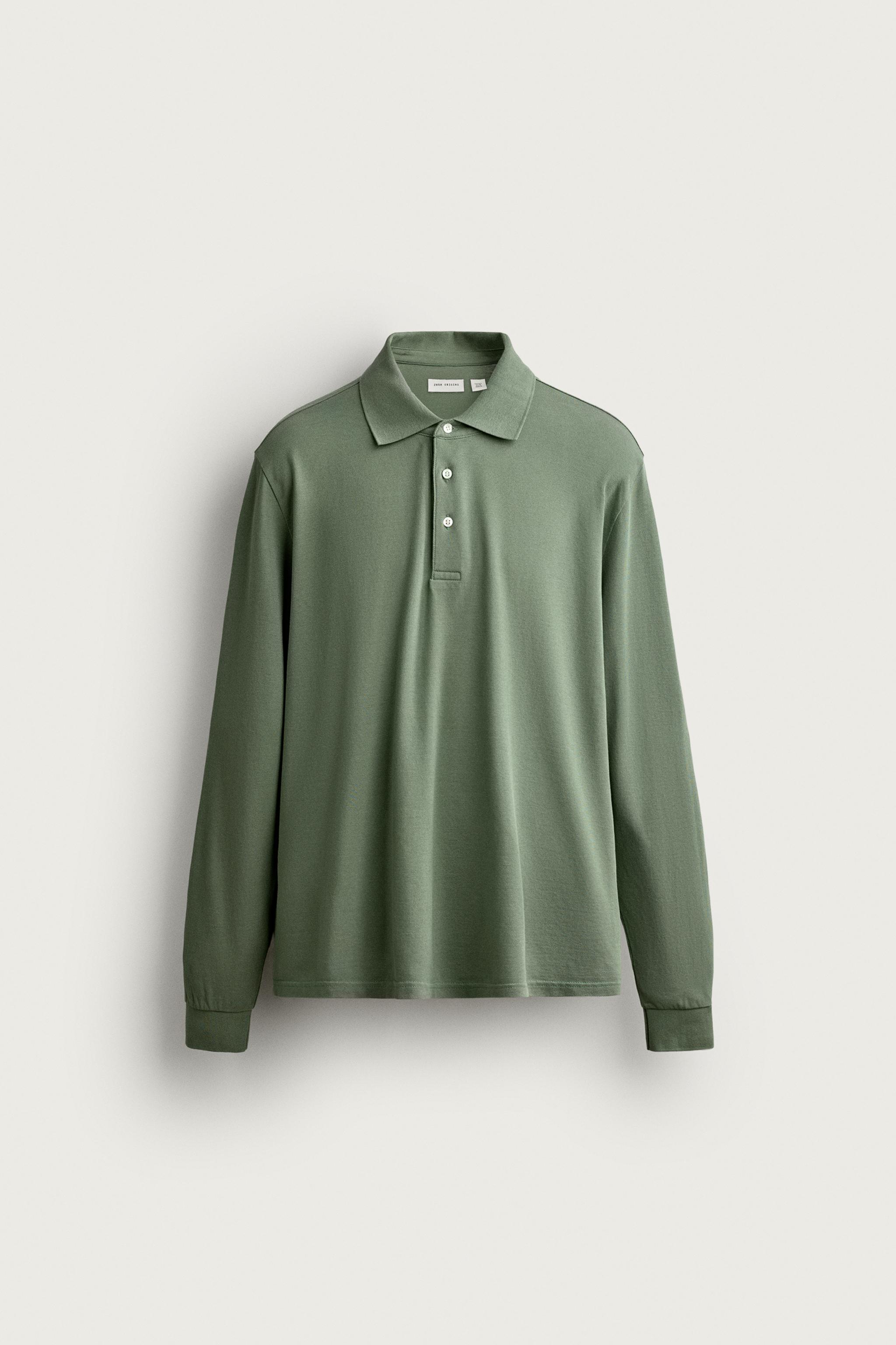 LIGHTWEIGHT PIQUÉ REGULAR FIT POLO — Mid-green