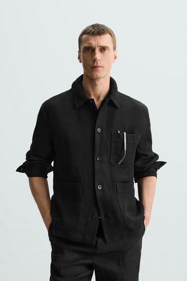 SOBRECAMISA 100% LINO LIMITED EDITION - Negro de Zara