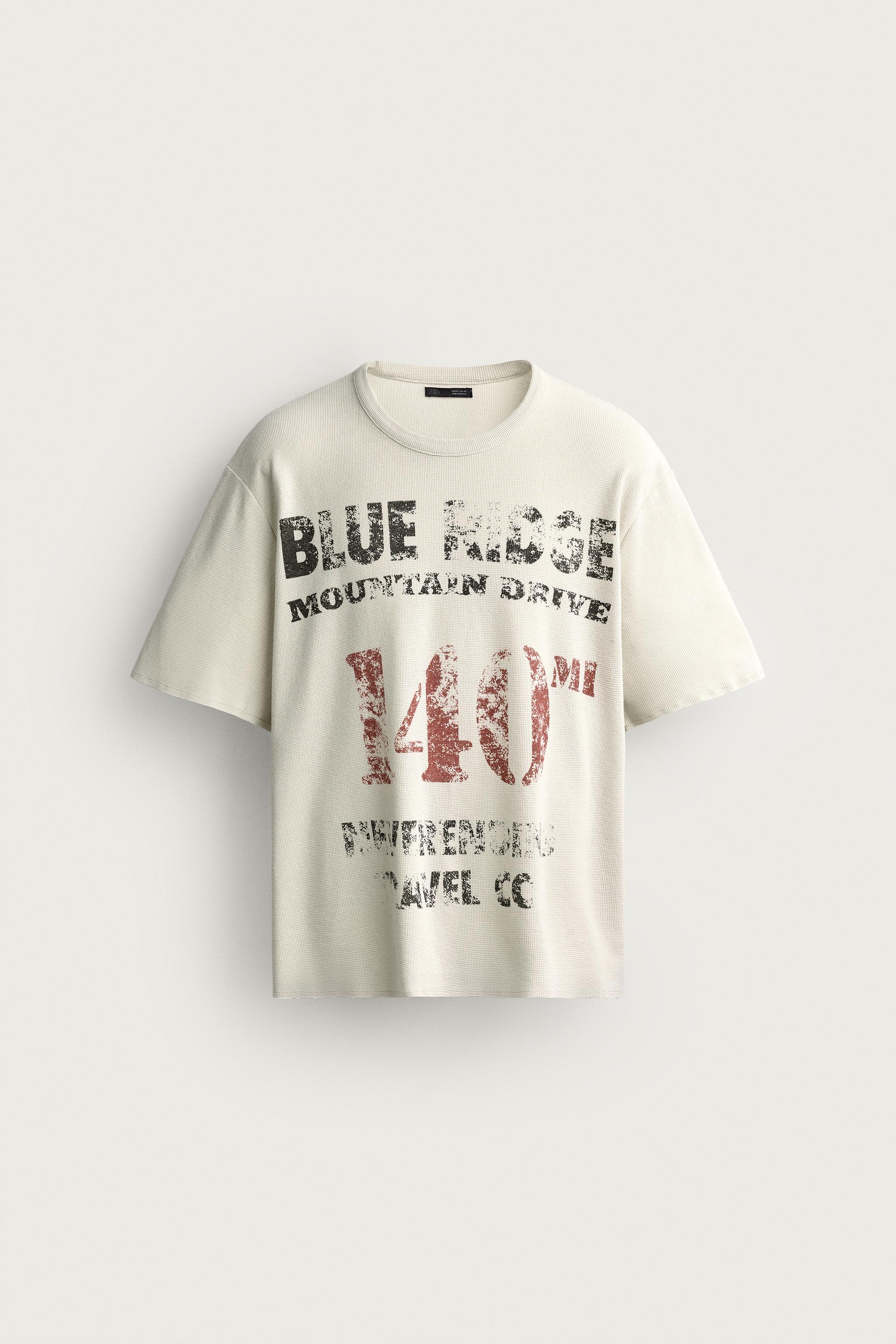 WASHED PRINTED KNIT T-SHIRT — Stone