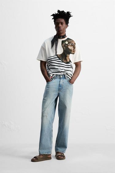 Zara PRINTED EMBROIDERY T-SHIRT © OTIS KWAME KYE QUAICOE - White - Image 0