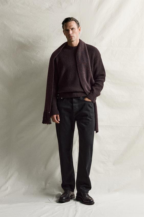 Zara 直筒版牛仔褲 - 黑色 - 圖片 0