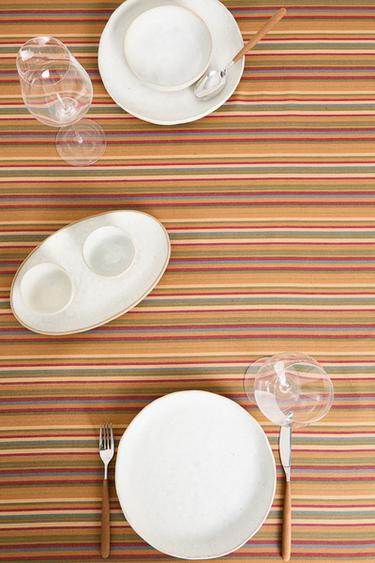 MULTICOLOURED STRIPED COTTON TABLECLOTH - striped by Zara - Image 3