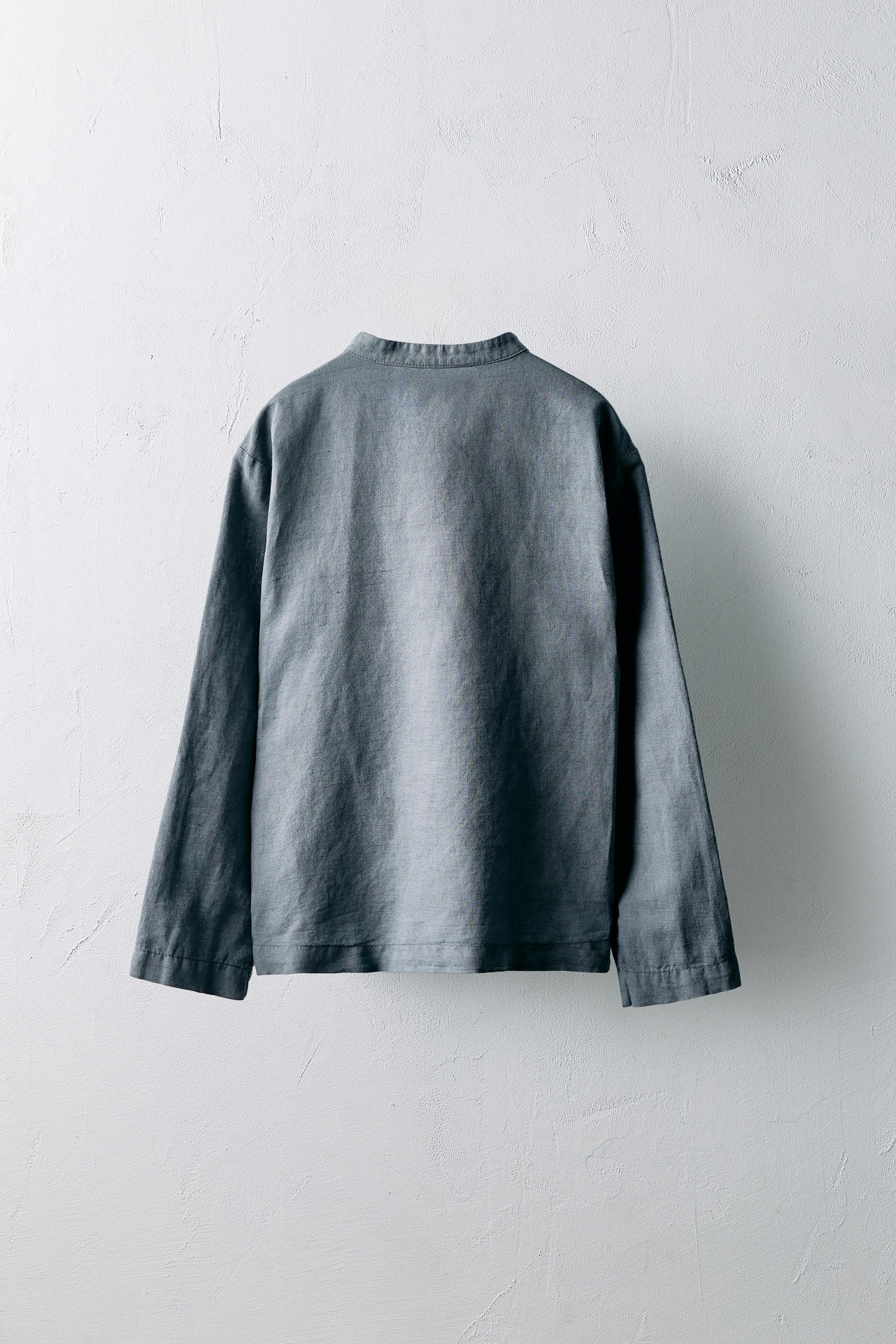 DENIM SHIRT WITH EPAULETS - Sky blue | ZARA United States