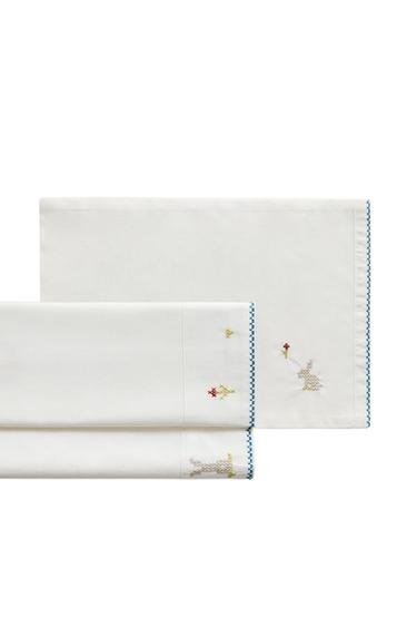 RABBIT COT PILLOWCASE AND FLAT SHEET SET - Multicoloured by Zara