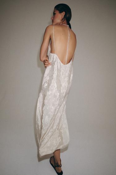 ROBE JACQUARD BRODERIES ZW COLLECTION - Gris perle de Zara - Image 3