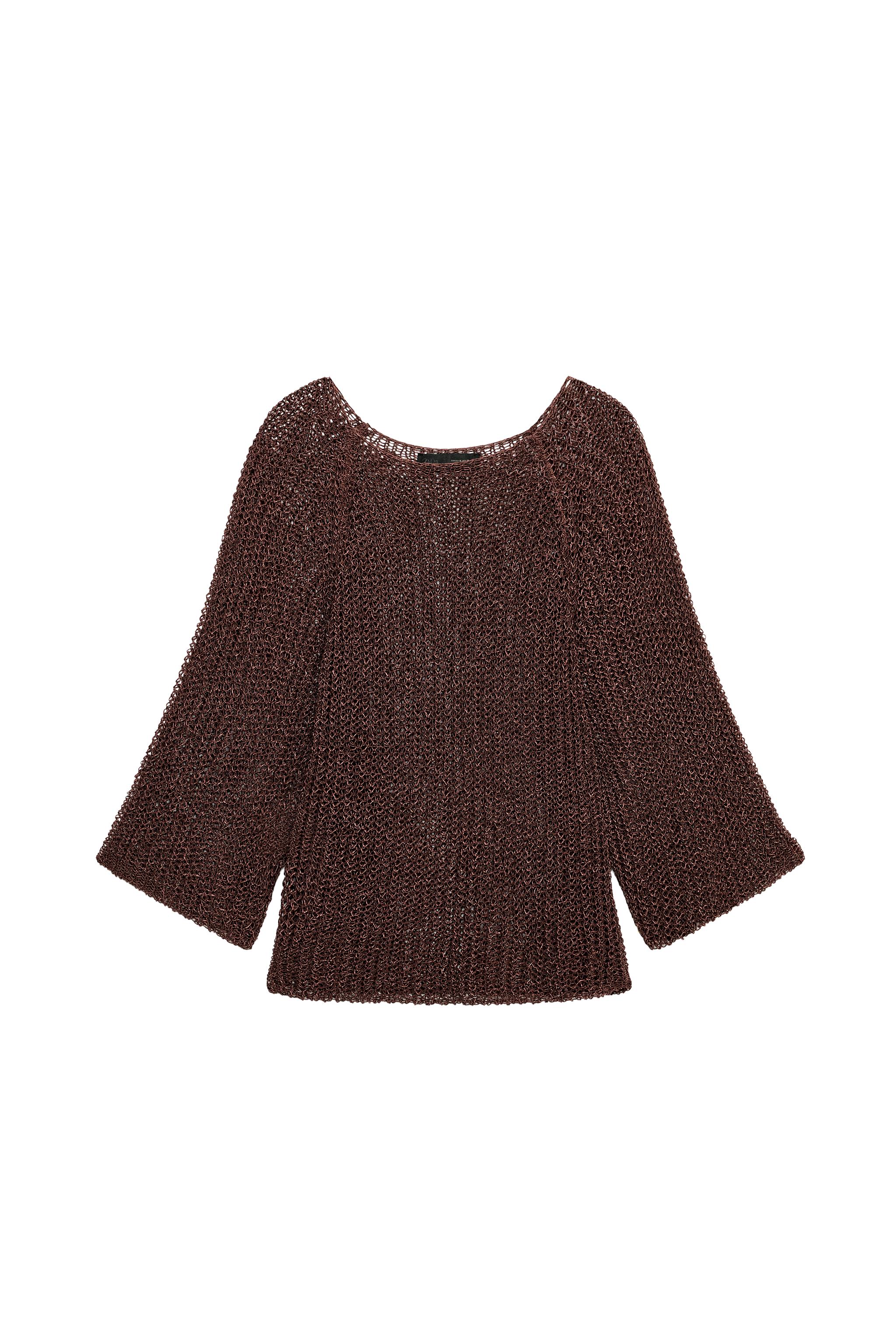 オープンニットセーター - ブラウン | ZARA Japan / 日本