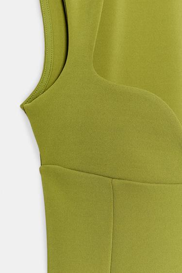 ROBE DÉCOLLETÉ EN CŒUR - Vert de Zara - Image 6