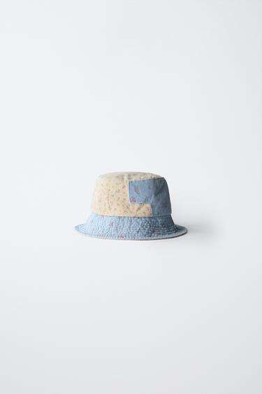 GORRO BOB PATCHWORK FLORES - Azul de Zara