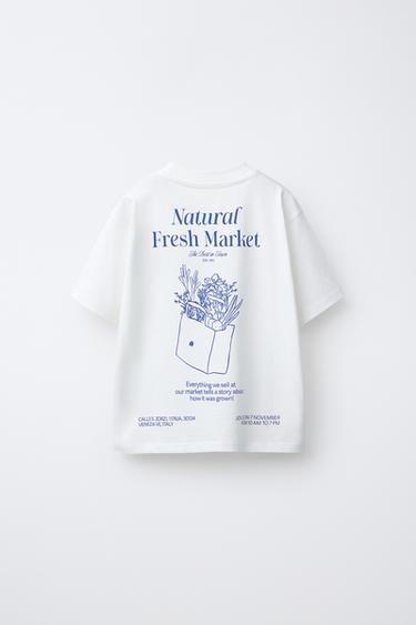 T-SHIRT BRODÉ ET INSCRIPTION - blanc de Zara - Image 1