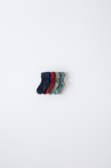 5-PACK OF NON-SLIP SOCKS - Multicoloured by Zara