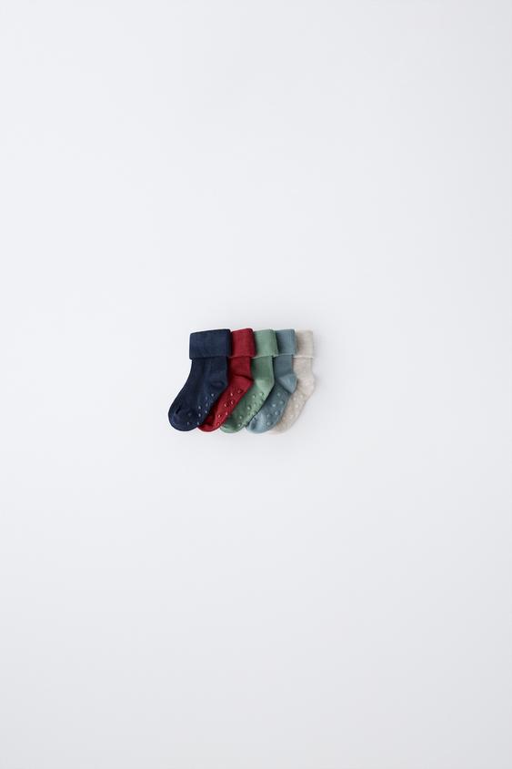 PACK CINCO CALCETINES ANTIDESLIZANTES - Multicolor de Zara - Imagen 0