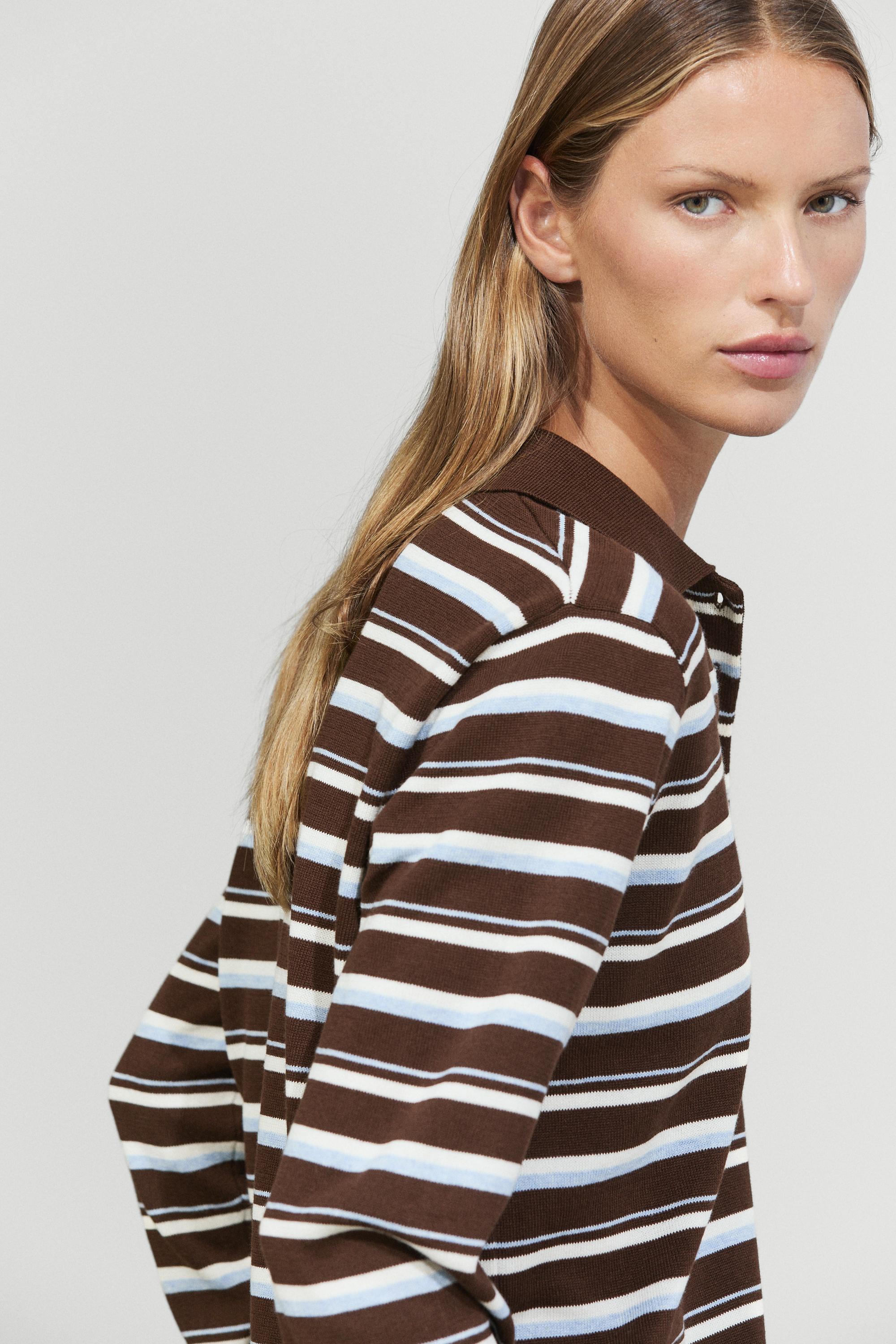 100% cotton striped polo shirt