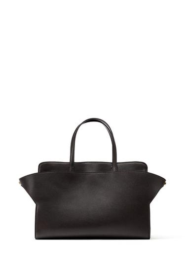 BOLSA PIEL CITY LIMITED EDITION - Chocolate de Zara
