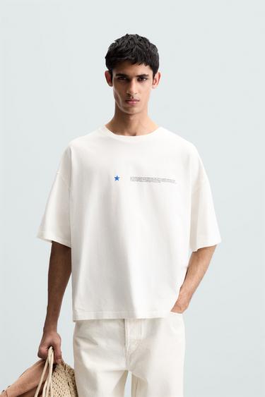 CAMISETA COM ESTAMPA COMBINANDO - Branco da Zara