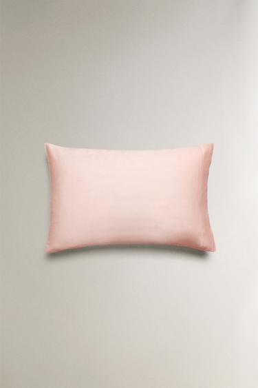 SATEEN PILLOWCASE WITH TRIM (300 THREAD COUNT) - Pastel pink by Zara - Image 3